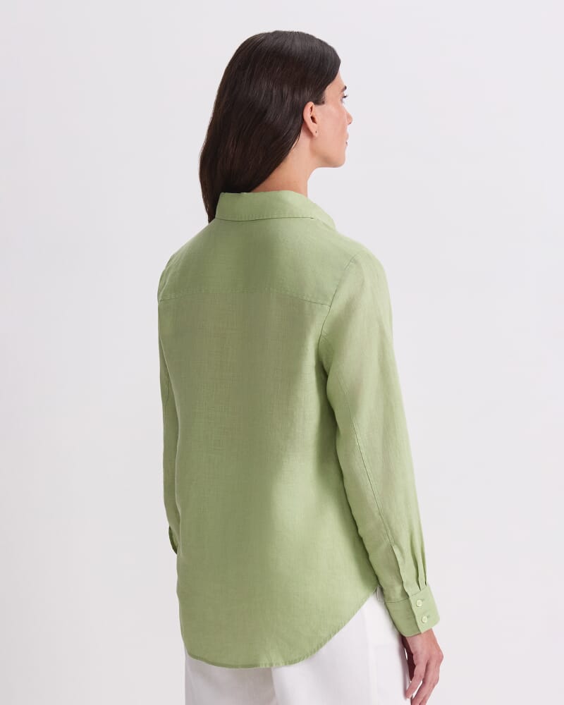 Dahlia Linen Shirt in APPLE