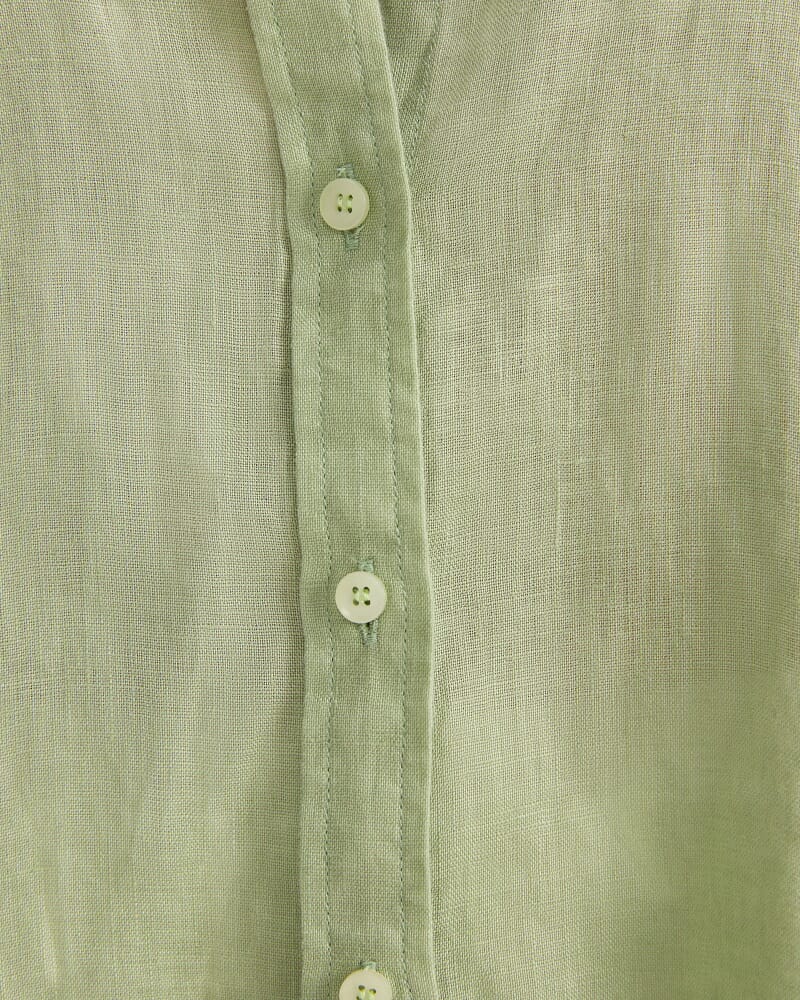 Dahlia Linen Shirt in APPLE