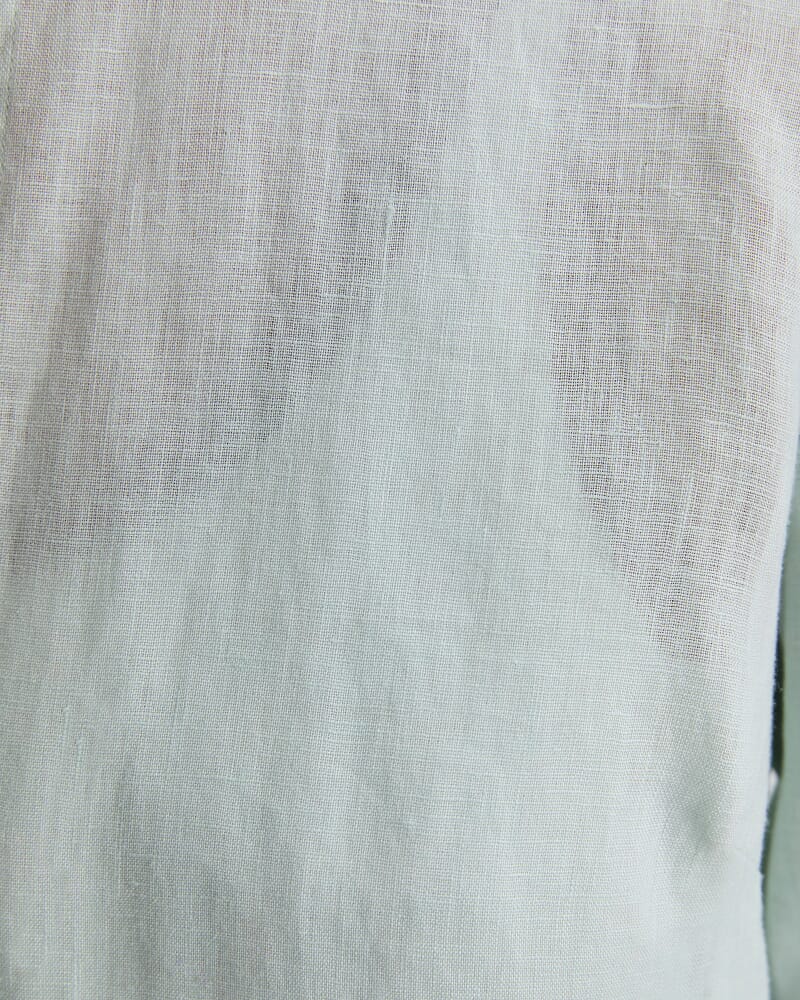 Dahlia Long Sleeve Linen Shirt in MINT