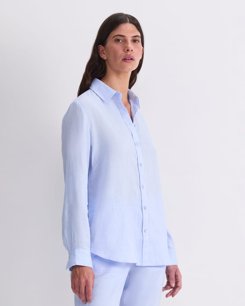 Dahlia Linen Shirt in PALE BLUE