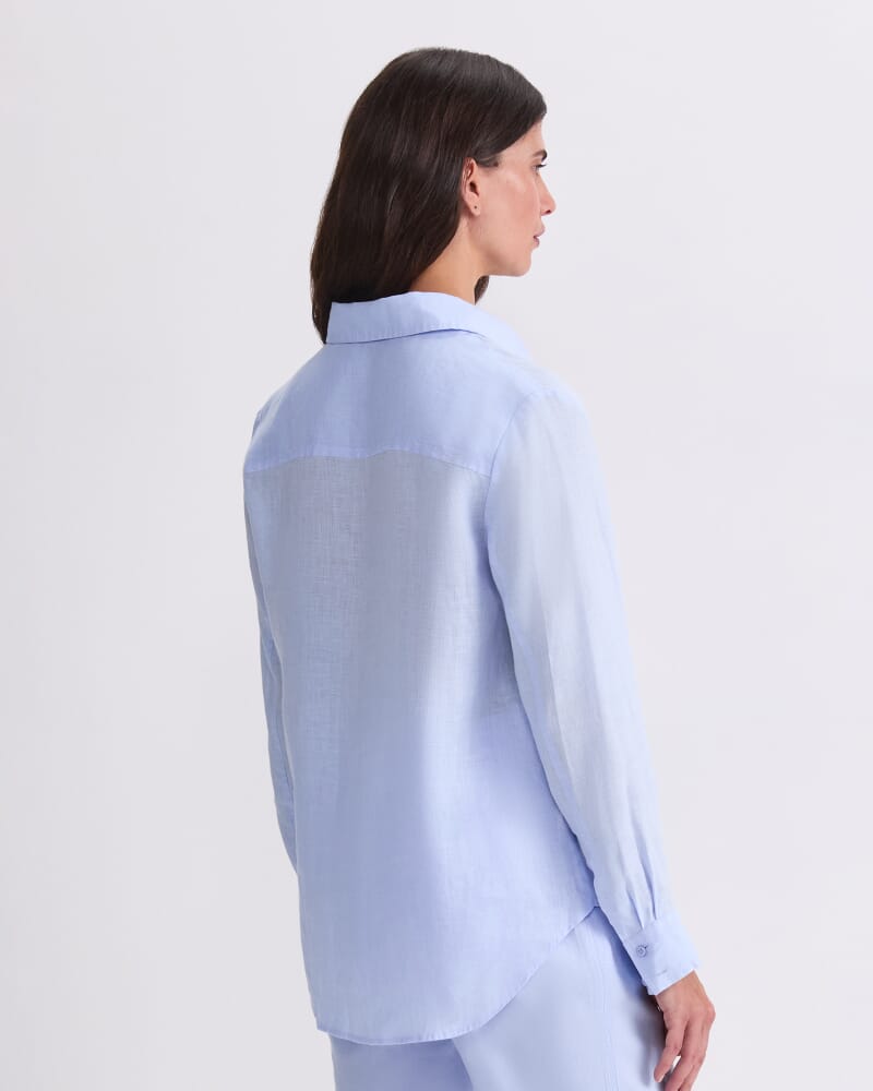 Dahlia Linen Shirt in PALE BLUE