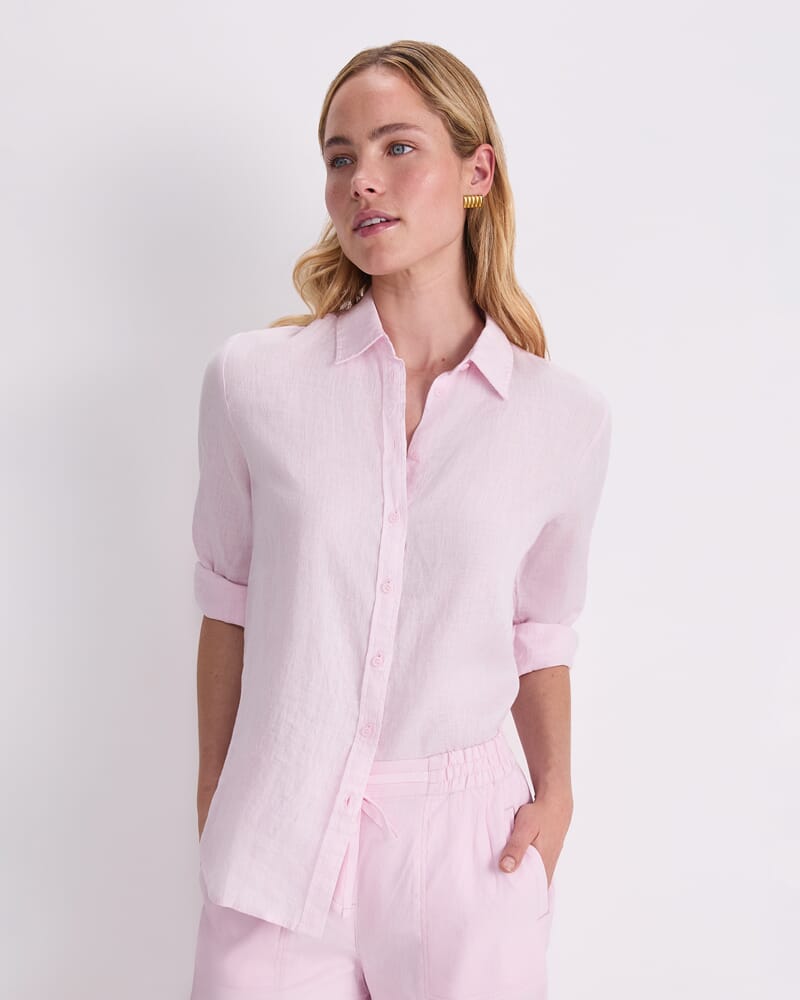 Dahlia Linen Shirt in PINK