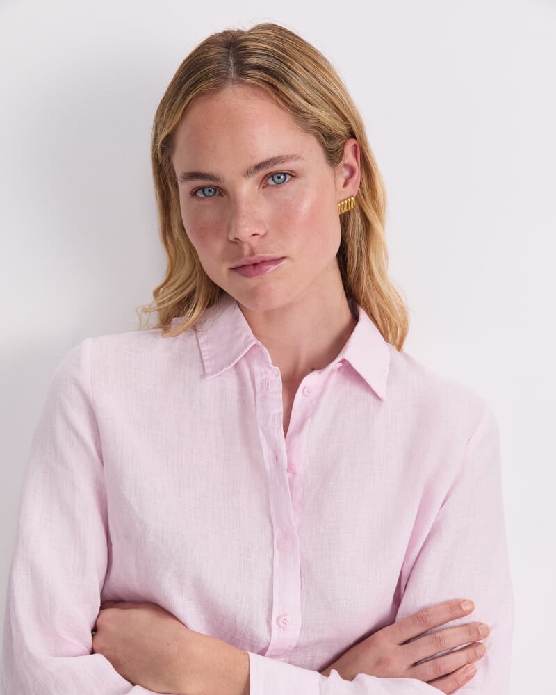 Dahlia Linen Shirt in PINK