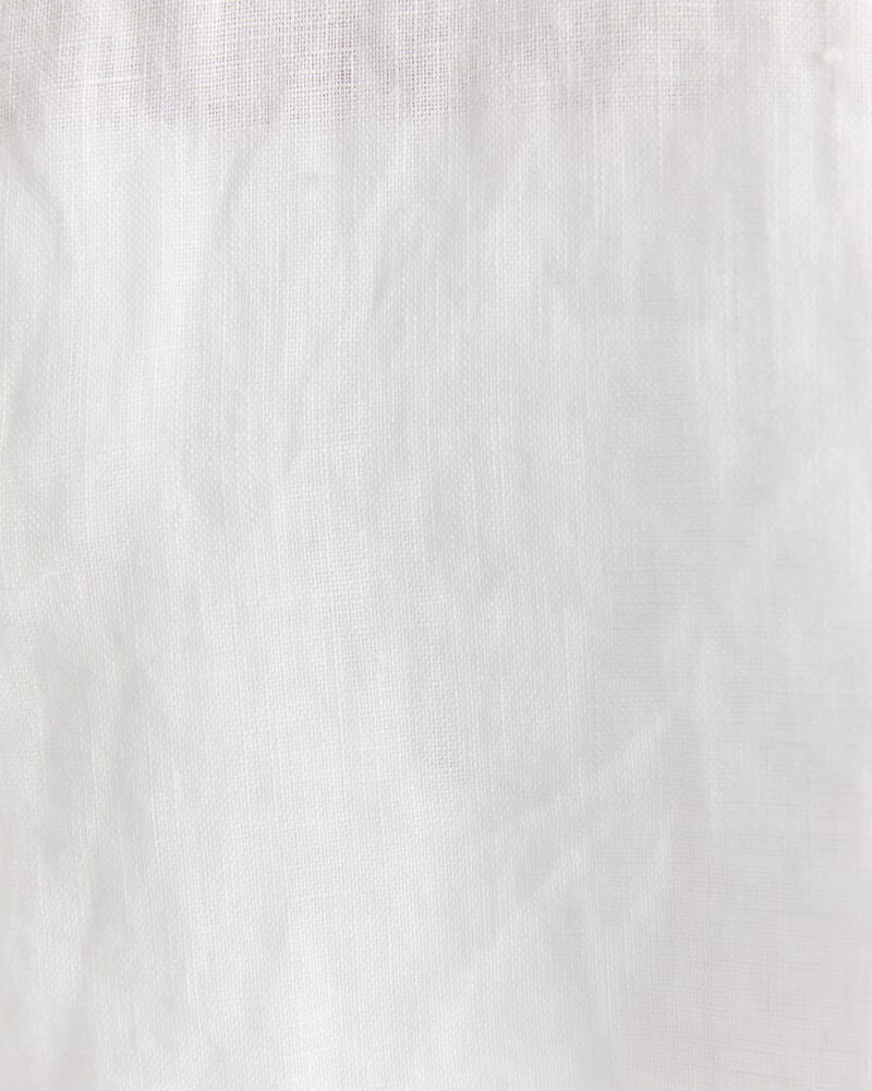 Dahlia Long Sleeve Linen Shirt in WHITE