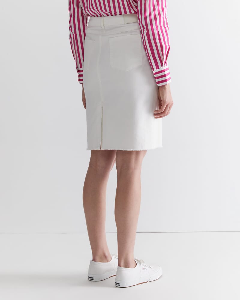 Brodie Denim Skirt in WHITE