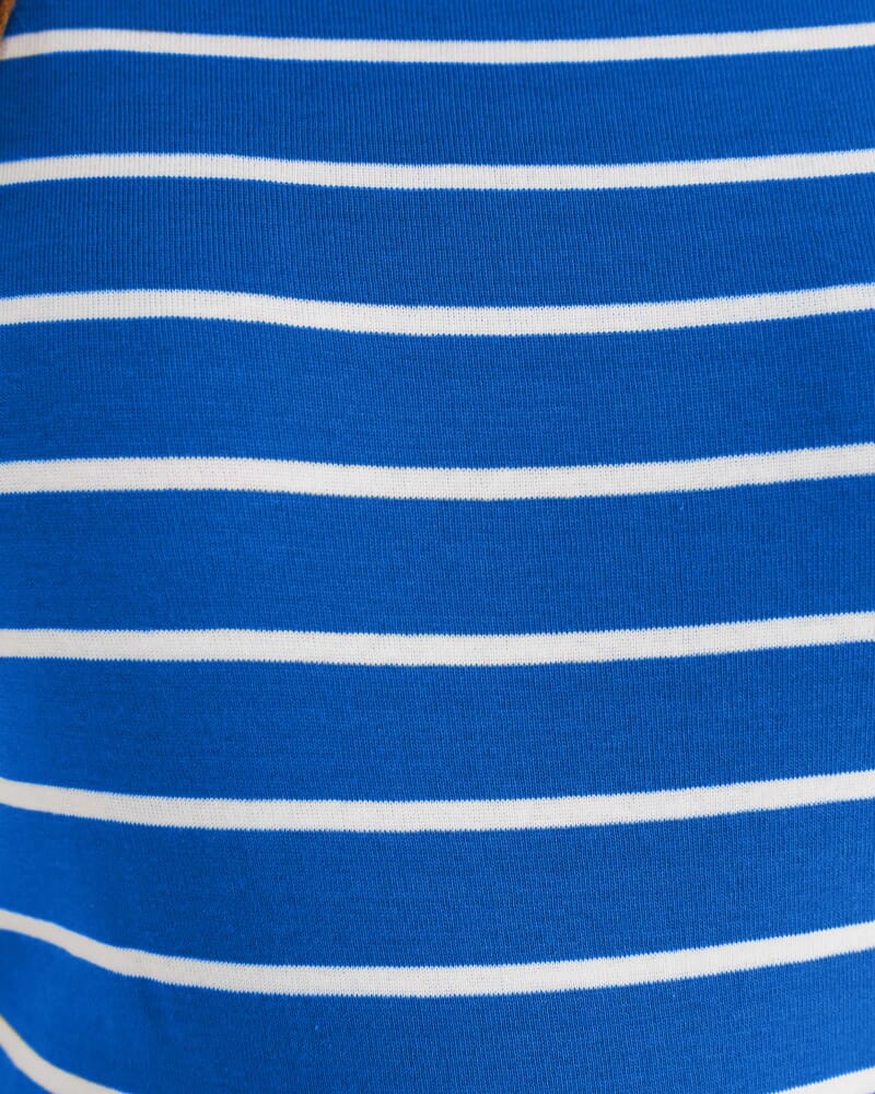 Heidi Boat Neck Half Sleeve Tee in BLUE/WHITE