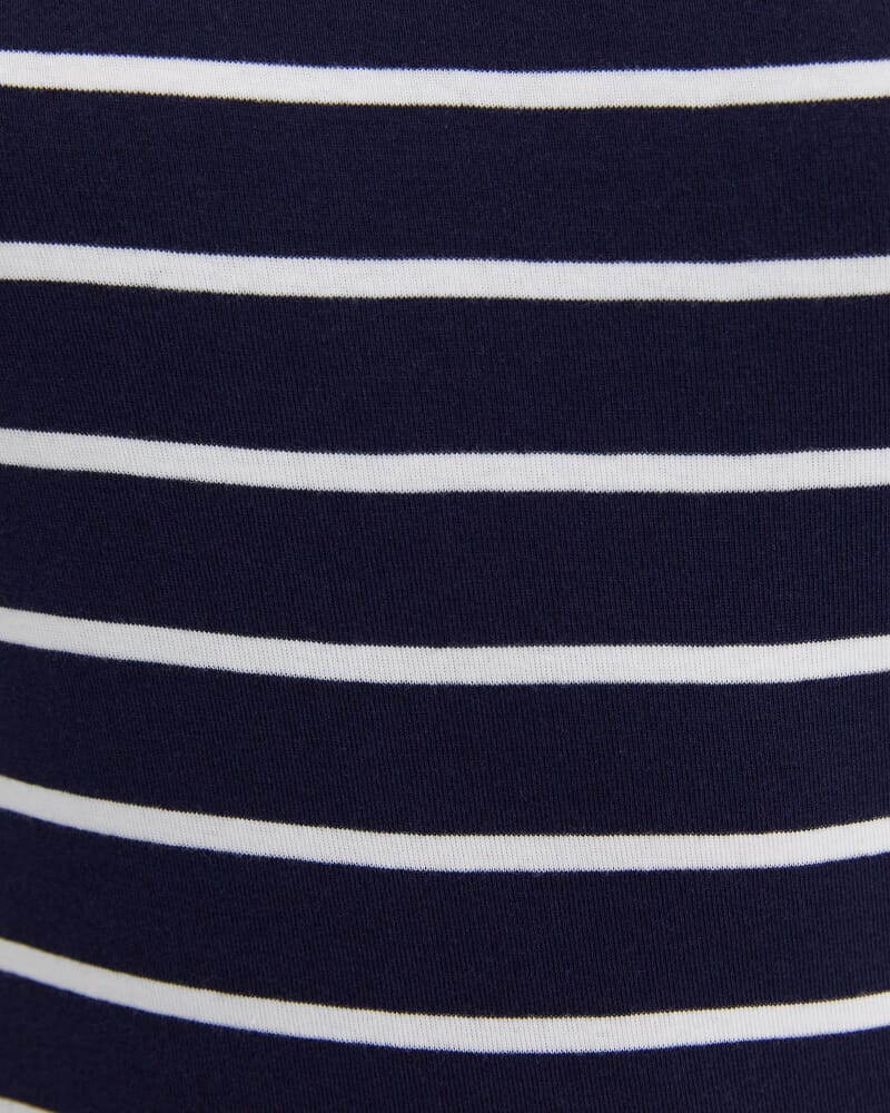 Heidi Boat Neck Half Sleeve Tee in NAVY/WHITE