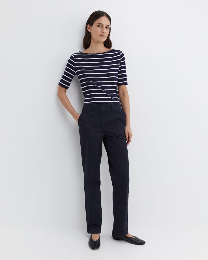 Heidi Boat Neck Half Sleeve Tee