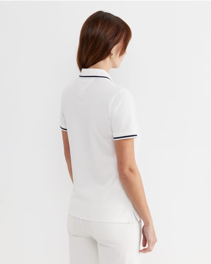 Jodie Pique Polo in WHITE