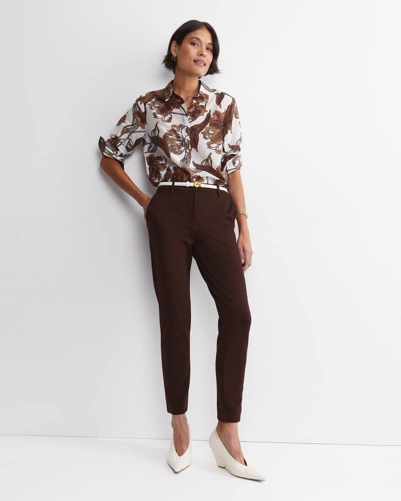 Evie Ponte Pant in CHOCOLATE