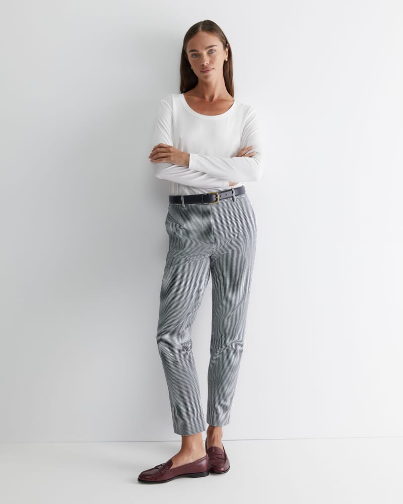 Evie Houndstooth Ponte Pant in BLACK MULTI