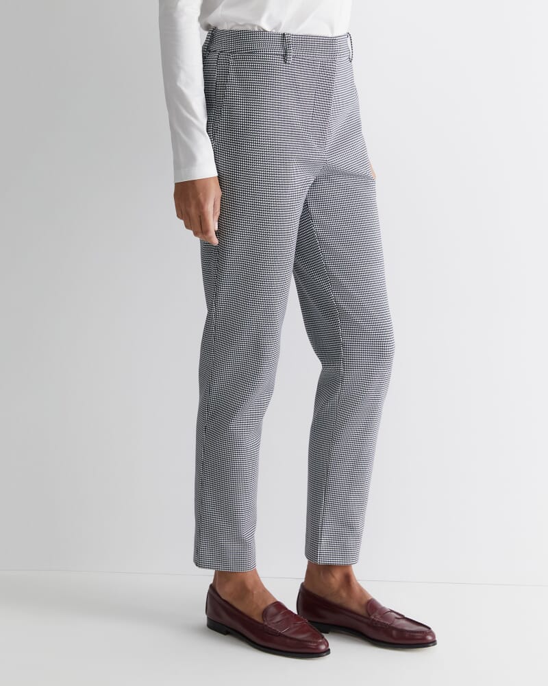 Evie Houndstooth Ponte Pant in BLACK MULTI
