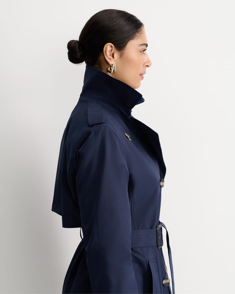 Audrey Short Trench in NAVY