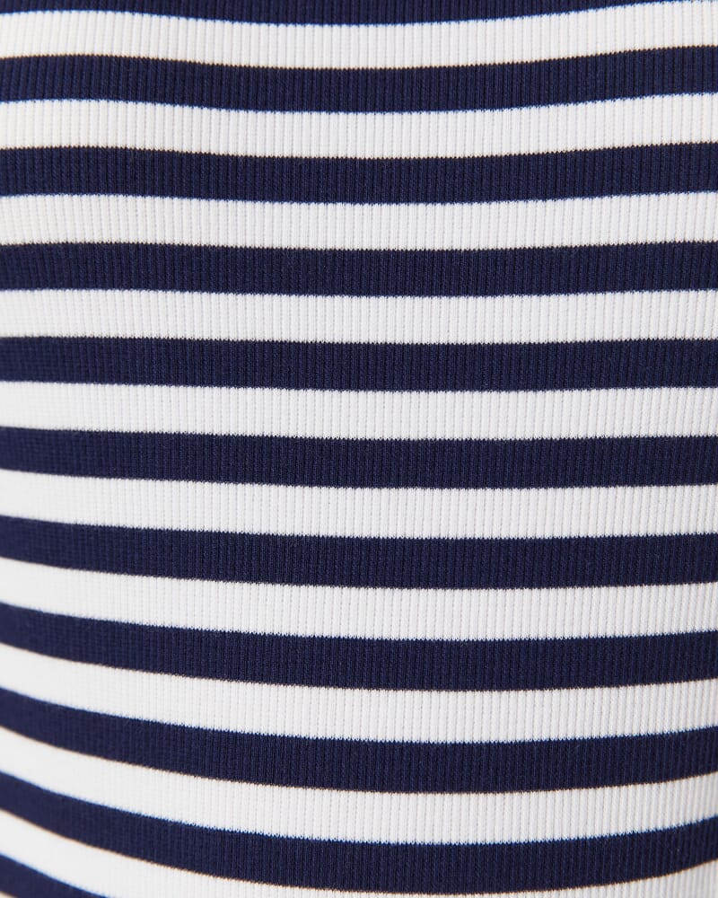 Julia Stripe Rib Tank in WHITE/NAVY