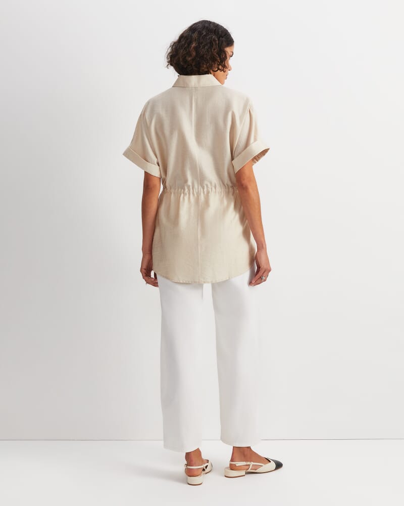 Farrah Drawcord Blouse in ECRU