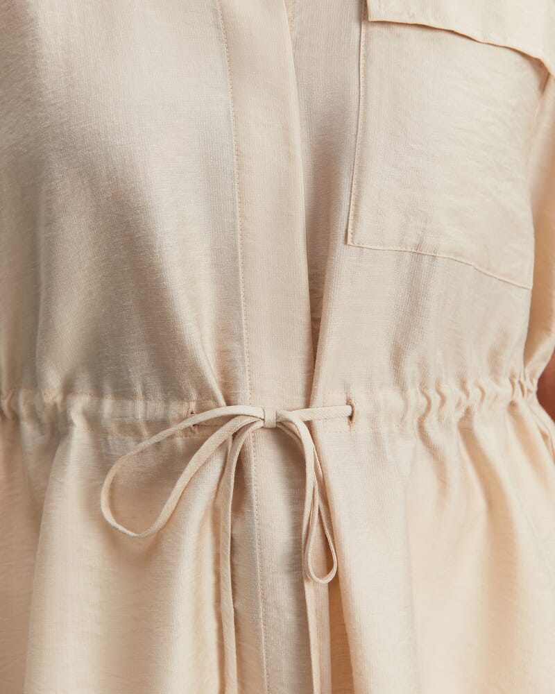 Farrah Drawcord Blouse in ECRU