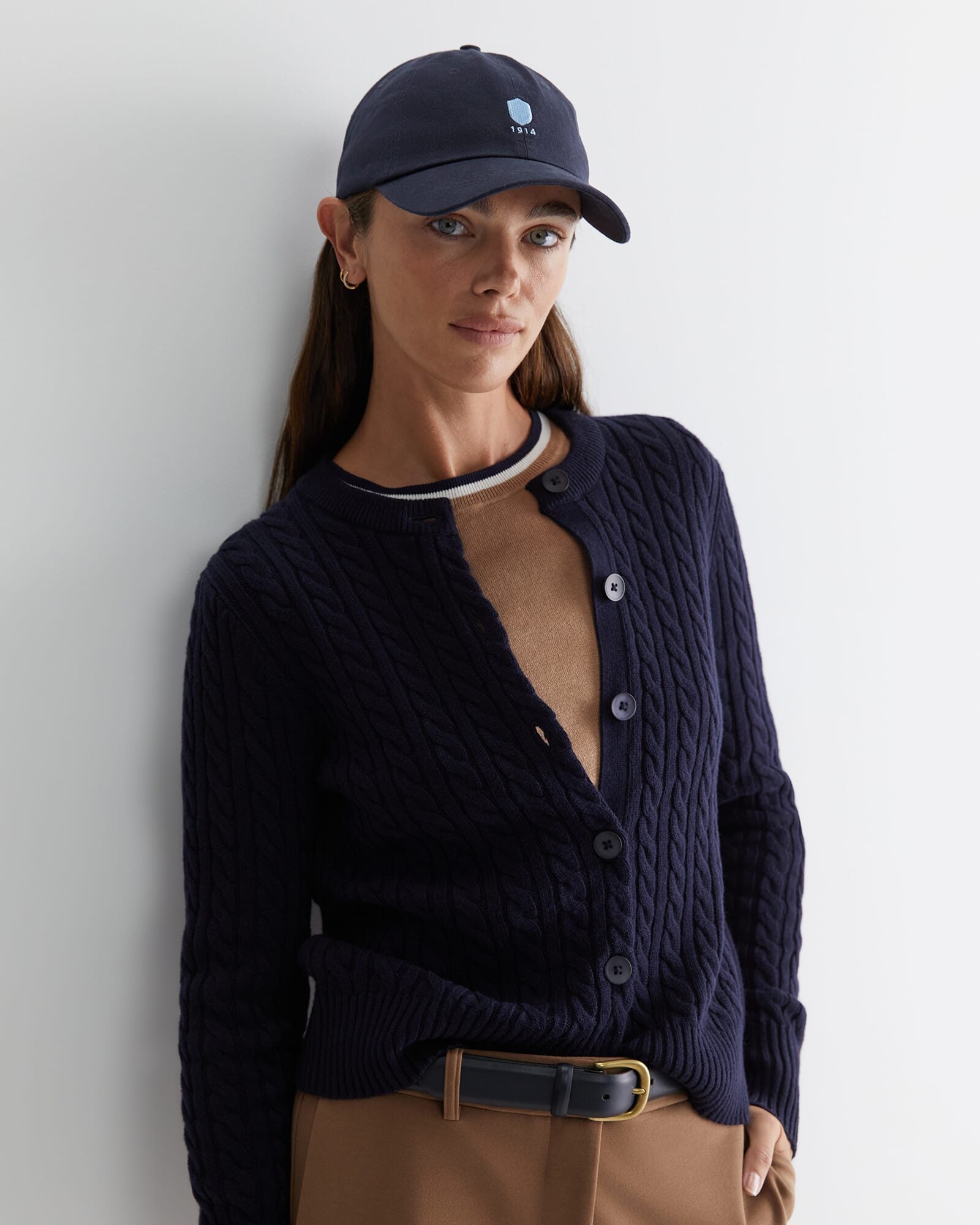 Cable Merino Cotton Cardigan