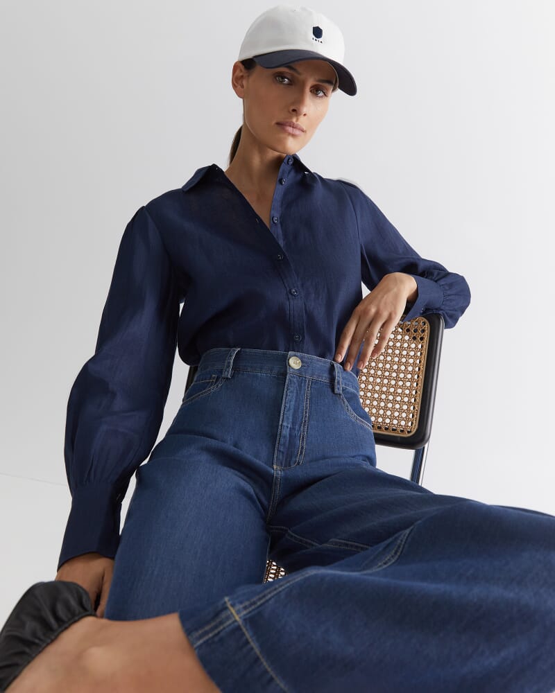 Tuva Denim Wide Leg Pant in DENIM