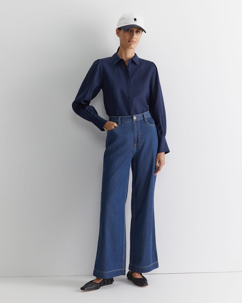 Tuva Denim Wide Leg Pant in DENIM