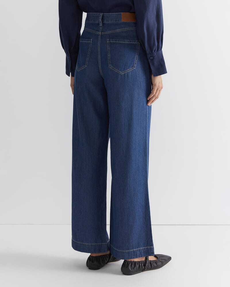 Tuva Denim Wide Leg Pant in DENIM