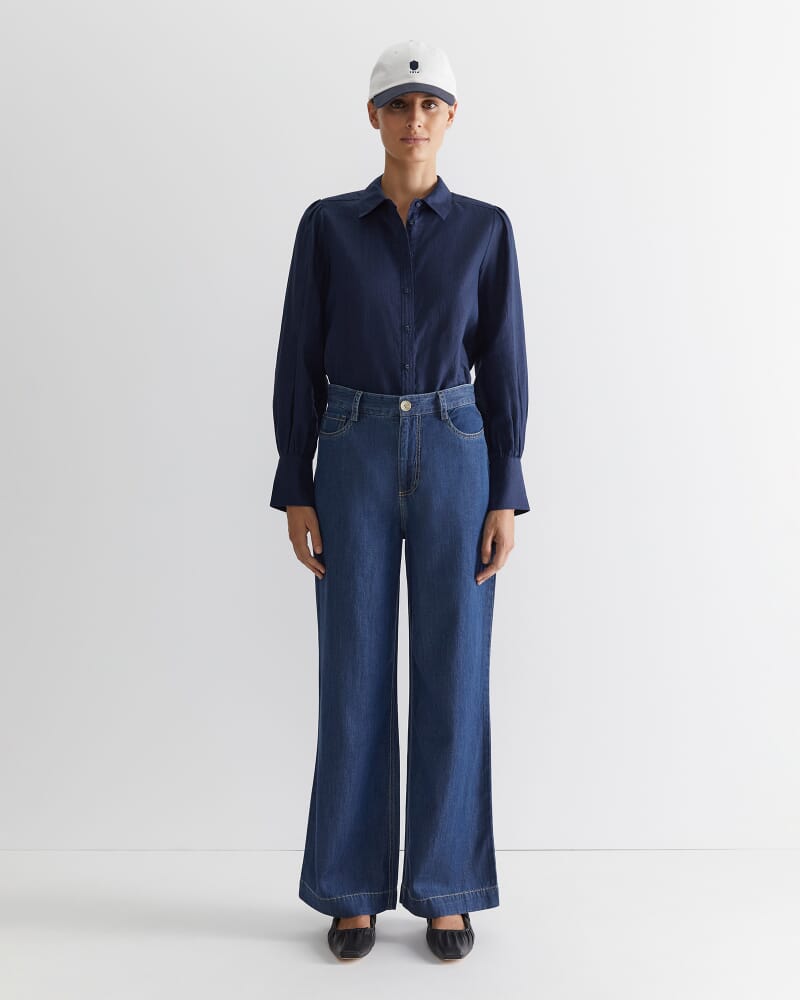 Tuva Denim Wide Leg Pant in DENIM