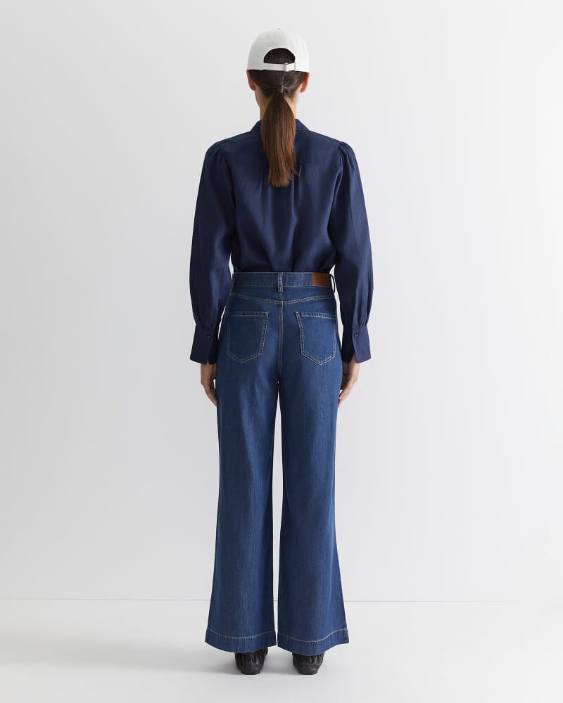 Tuva Denim Wide Leg Pant in DENIM