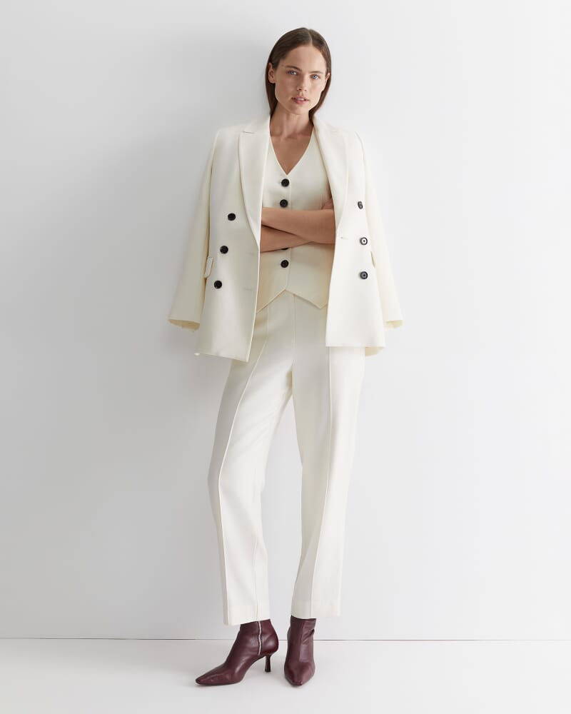 Frankie Twill Vest in WINTER WHITE