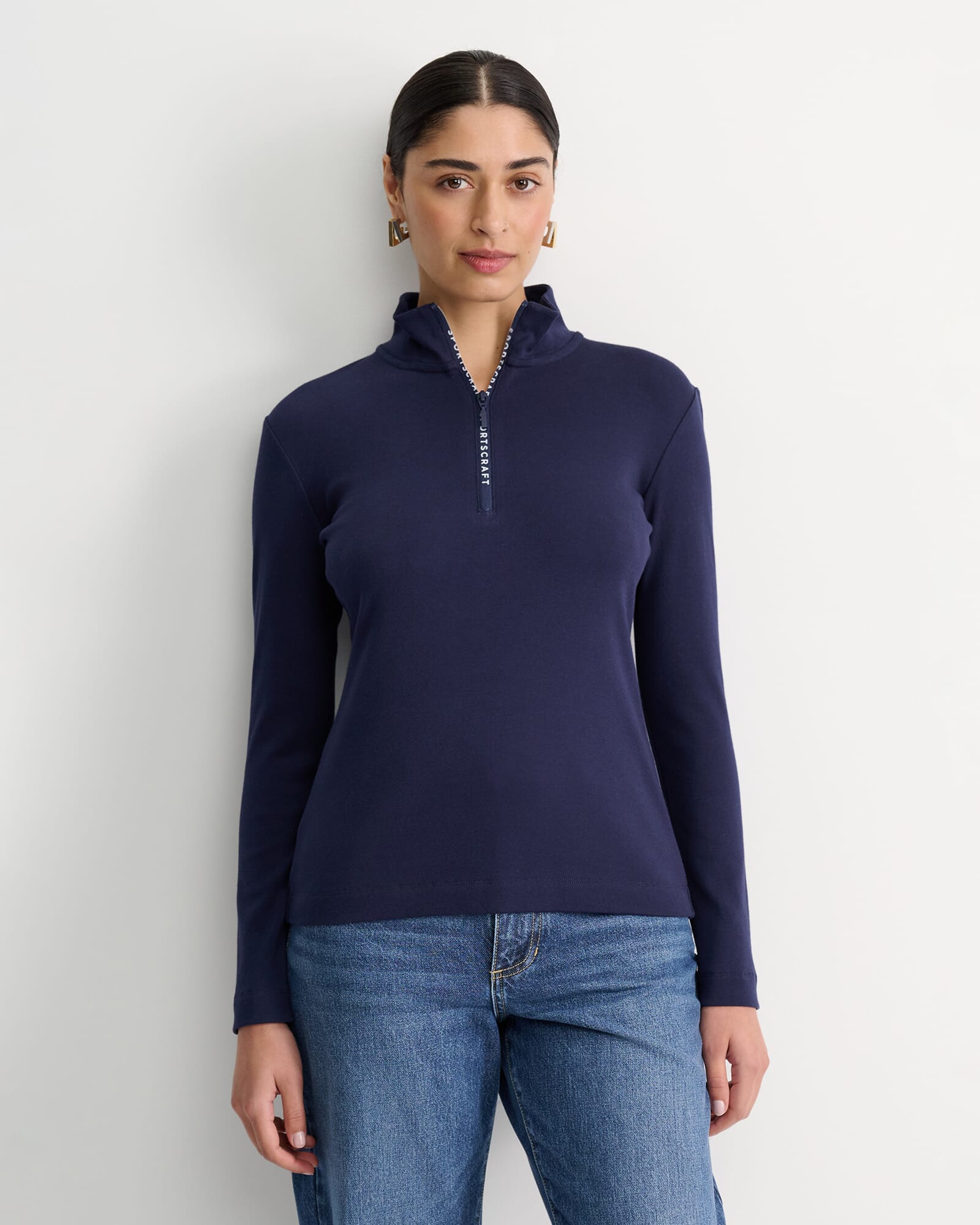 SC Zip Funnel Neck Top