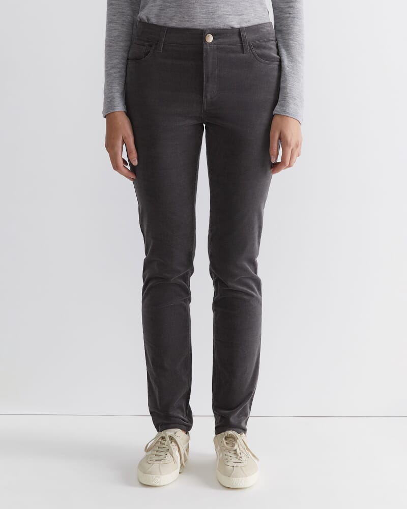 Cleo Velvet Pant in CHARCOAL