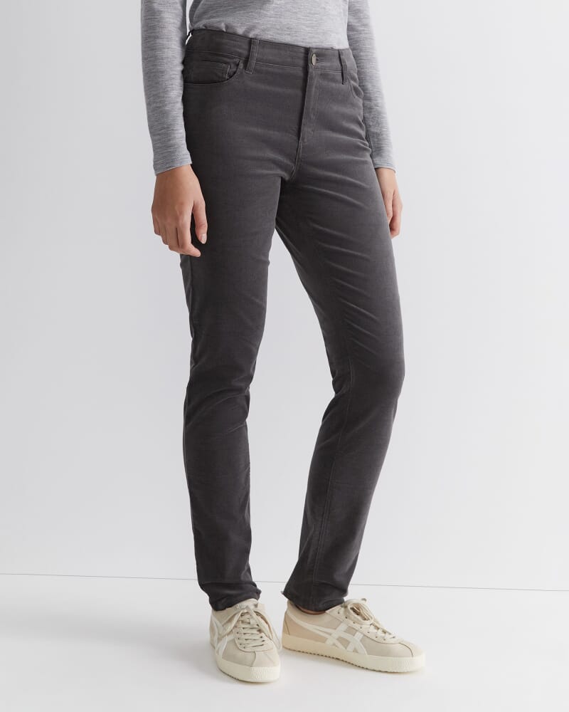 Cleo Velvet Pant in CHARCOAL