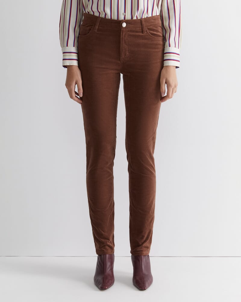 Cleo Velvet Pant in COGNAC