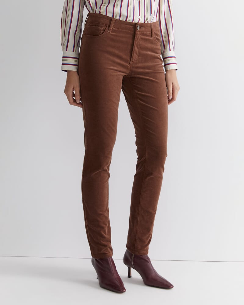 Cleo Velvet Pant in COGNAC