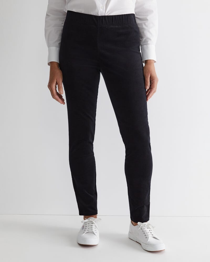 Felicity Velvet Pull On Pant in BLACK