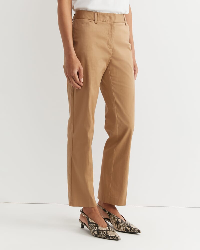 Evie Straight Capri Pant in TAN