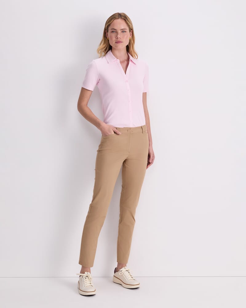 Evie Straight Capri in PEBBLE