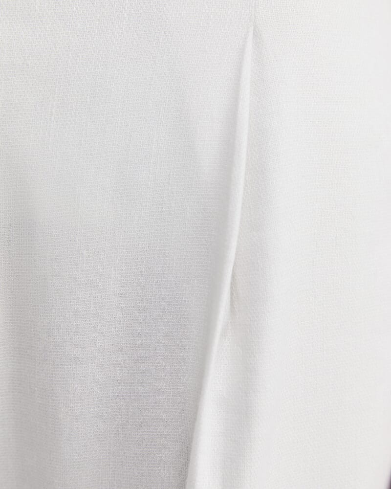 Brianne Wide Leg Pleat Pant in WHITE