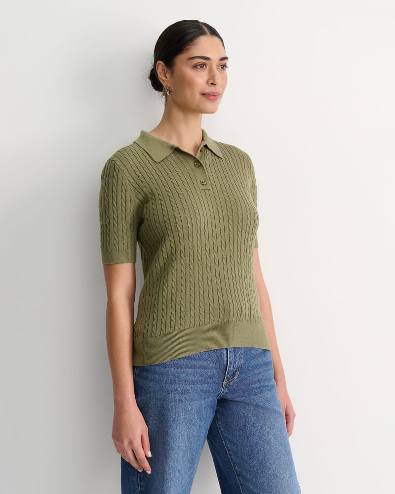 Elka Cable Polo in KHAKI