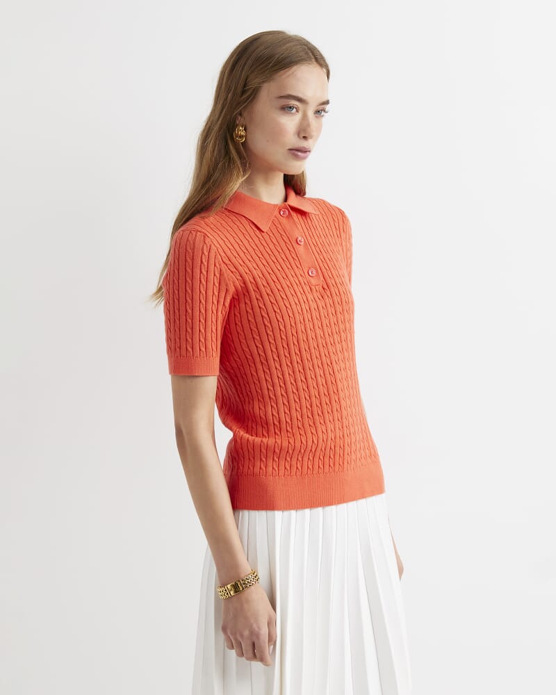 Elka Cable Polo in ORANGE
