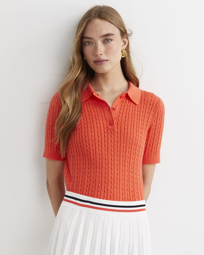 Elka Cable Polo in ORANGE