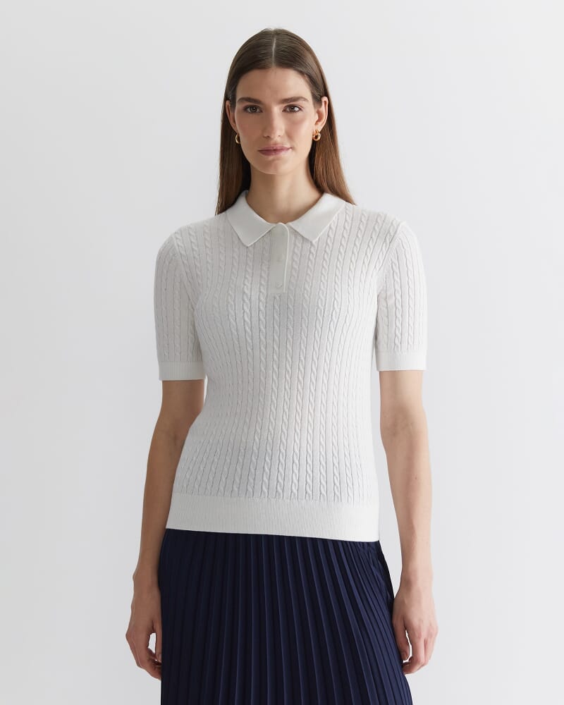 Elka Cable Polo in WHITE