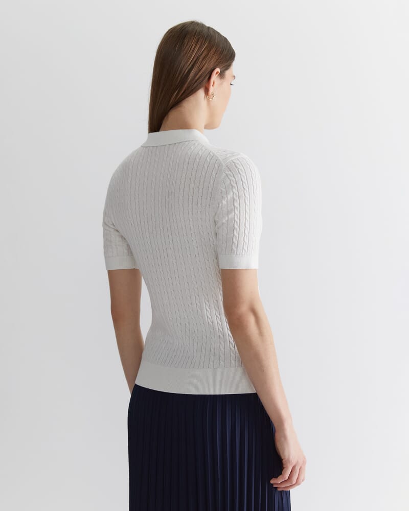 Elka Cable Polo in WHITE