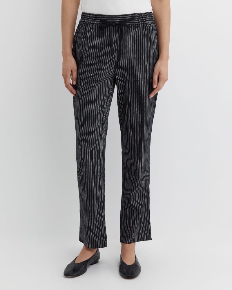 Rosa Stripe Linen Pant in NAVY/WHITE