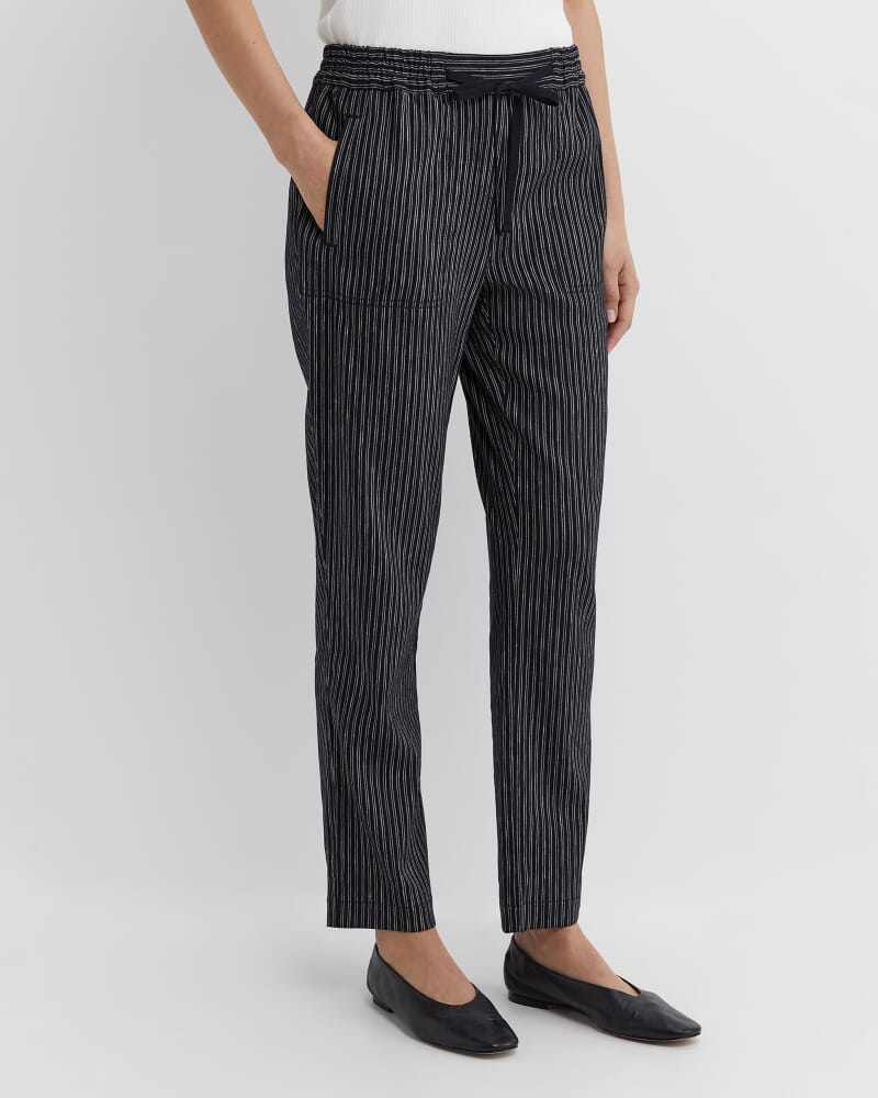 Rosa Stripe Linen Pant in NAVY/WHITE