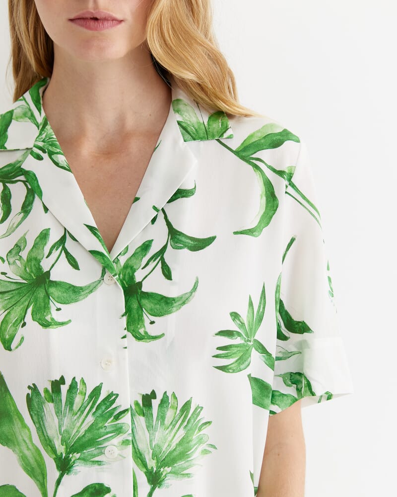 Botanical Silk Shirt in GREEN MULTI