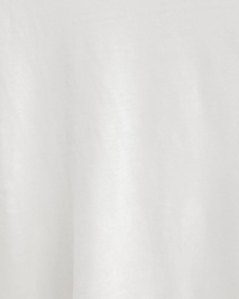 Tonia Rib Neck Short Sleeve Tee in WHITE/MULTI