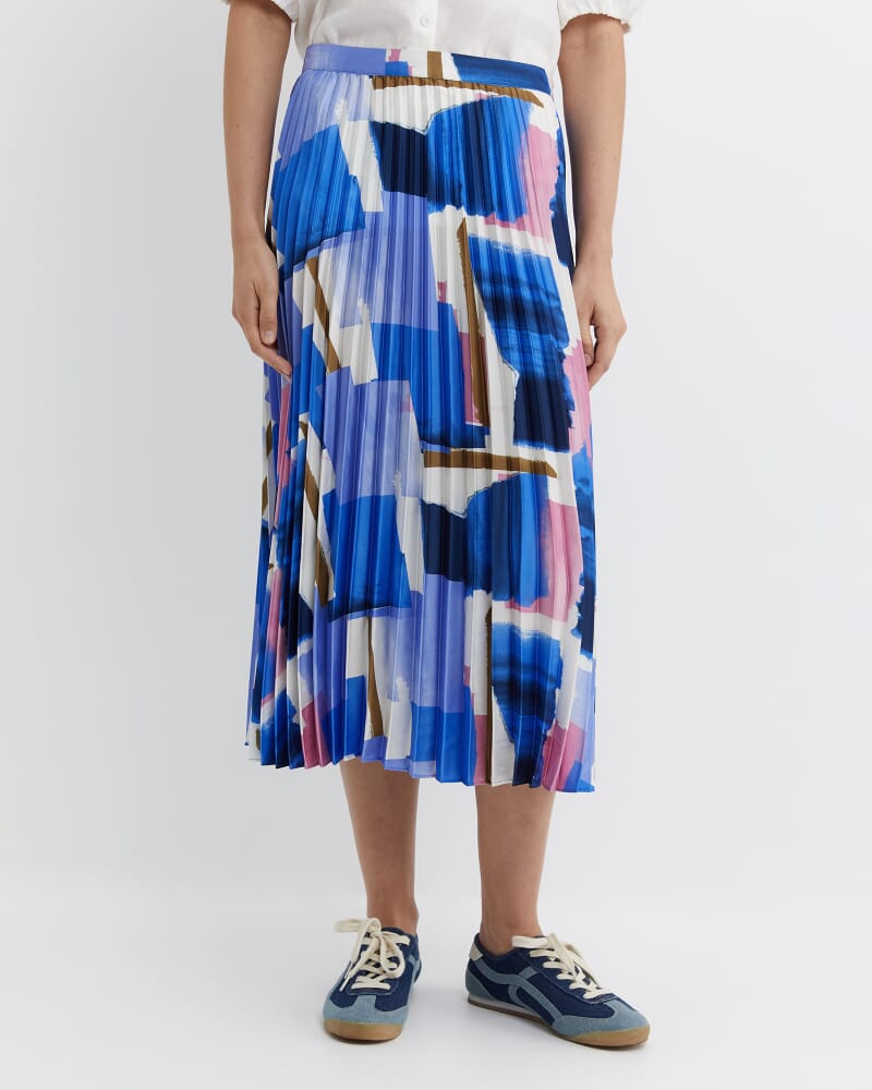 Martine Pleat Skirt in MULTI
