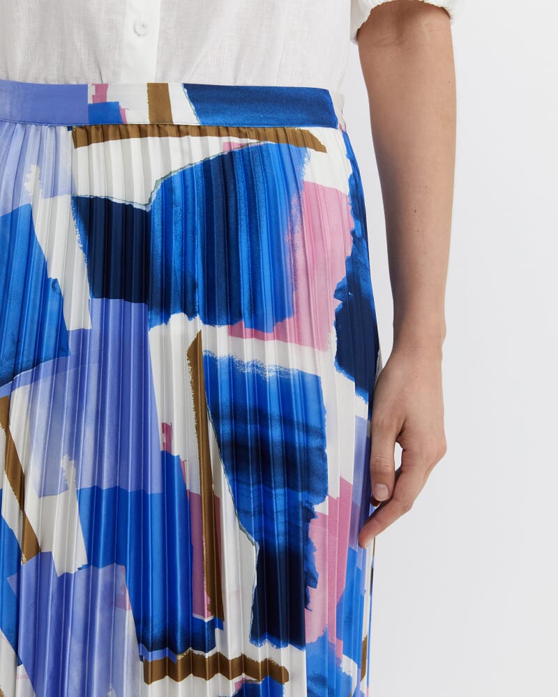 Martine Pleat Skirt in MULTI
