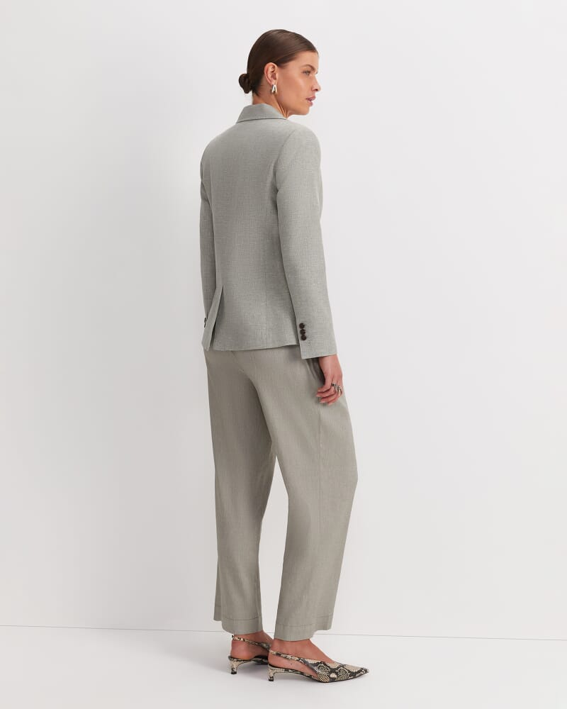 Stevie Textured Blazer in KHAKI/WHITE