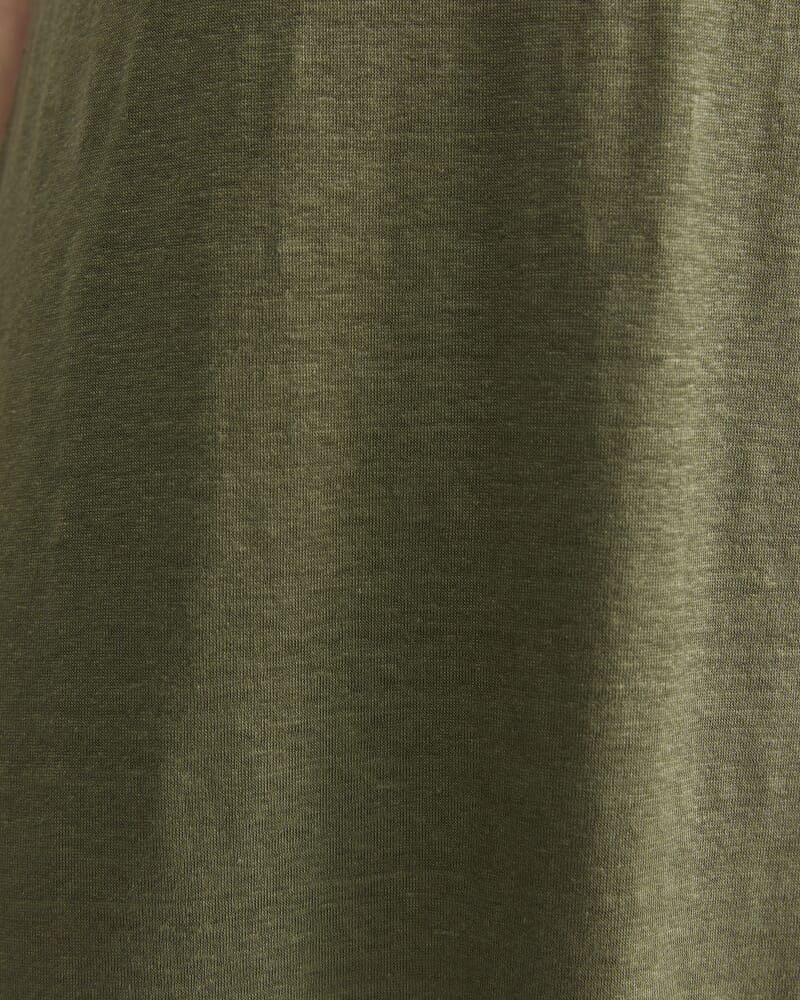 Tonia Linen Tank Midi Dress in KHAKI