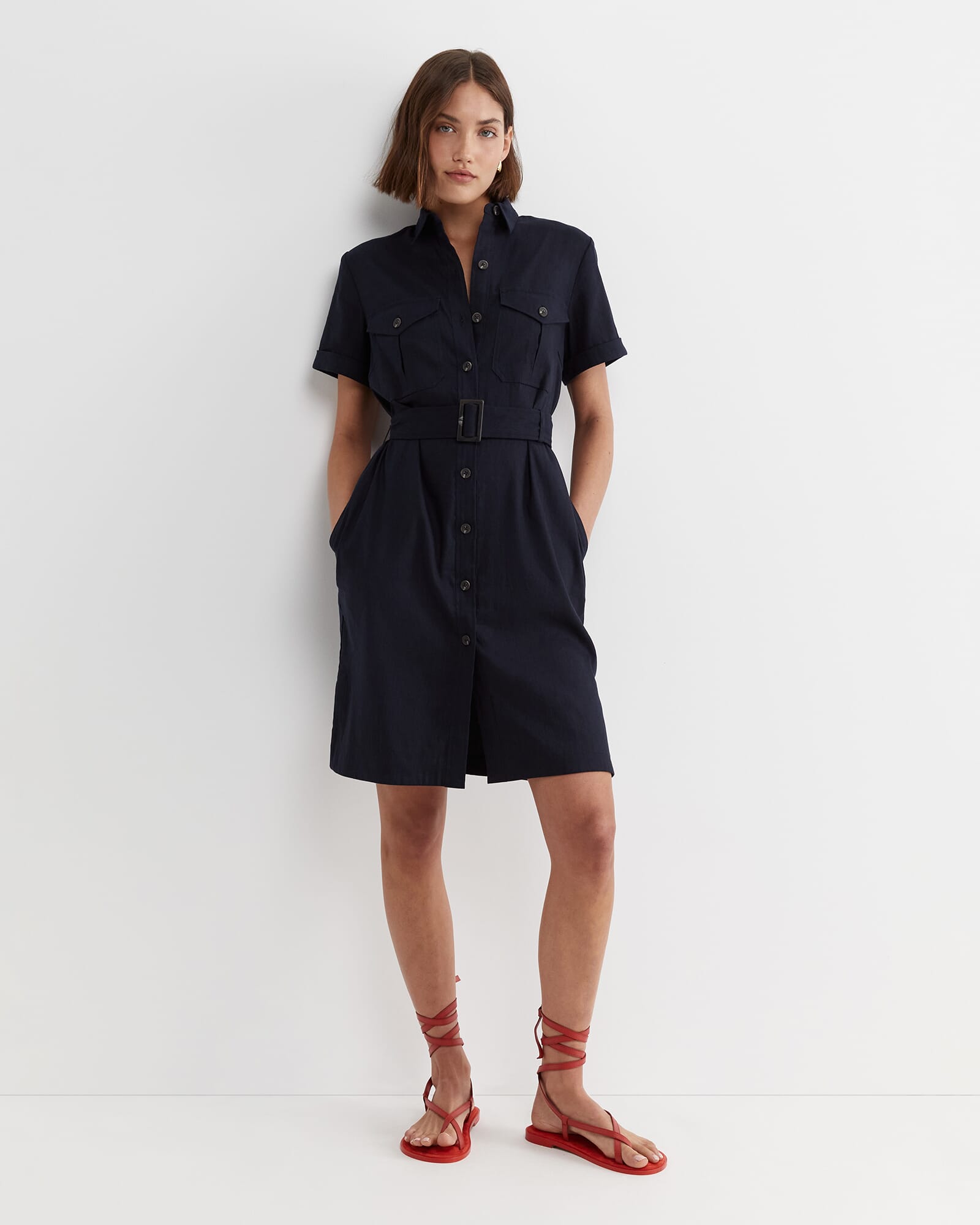 Rosa Belted Shirt Dress